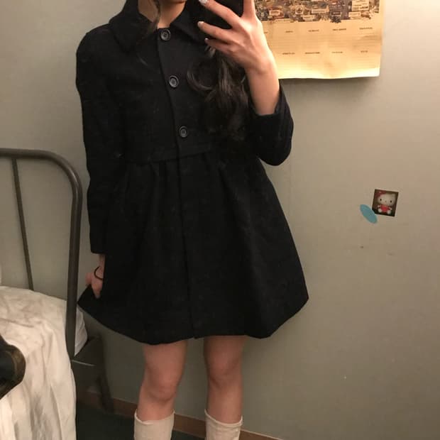 JPN Vintage 모리걸 라떼갸루 미소녀 울 코트