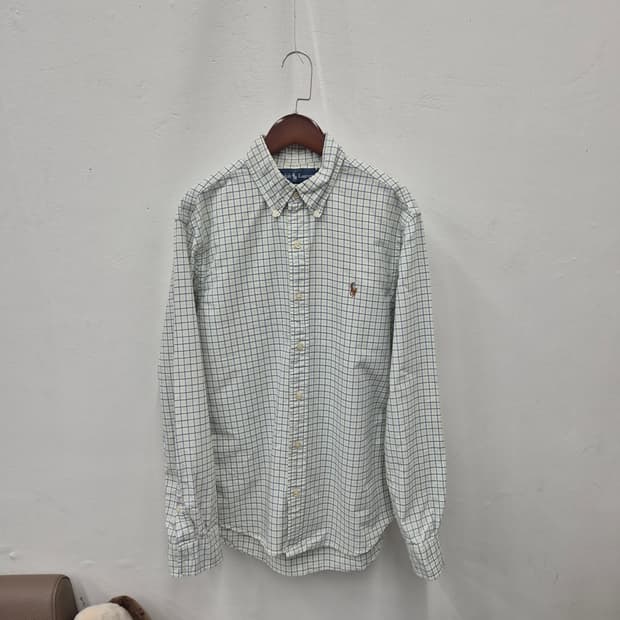 폴로 랄프로렌 슬림핏 체크 코튼 셔 M