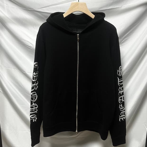 [L/XL] 크롬하츠 캐시미어 후드집업 자켓 블랙