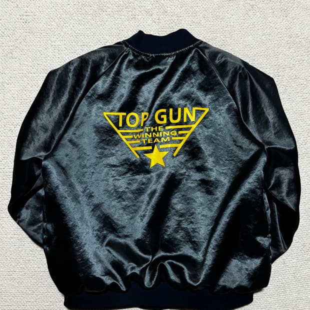 90s USA 탑건 사틴 스타디움 자켓 XL