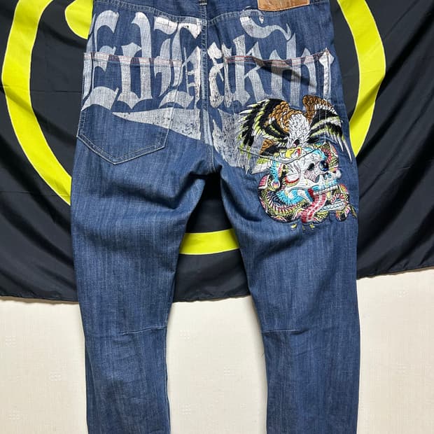 에드 하디 Ed Hardy 데님 자수 팬츠