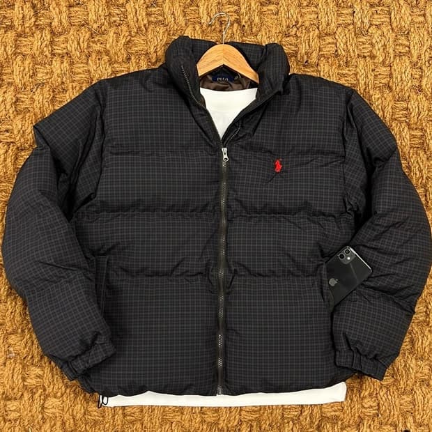 폴로 블랙 집업패딩