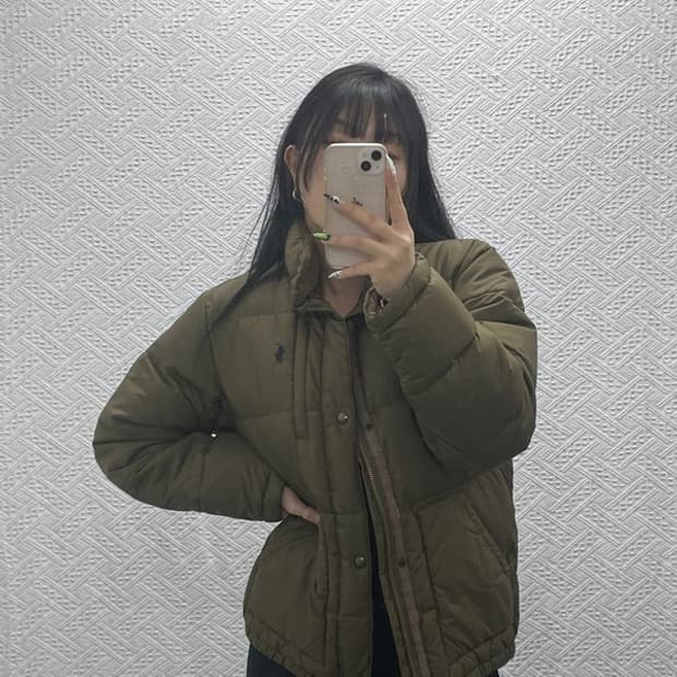 폴로 랄프로렌 워터파울 말차 카키 다운 패딩 L C08804