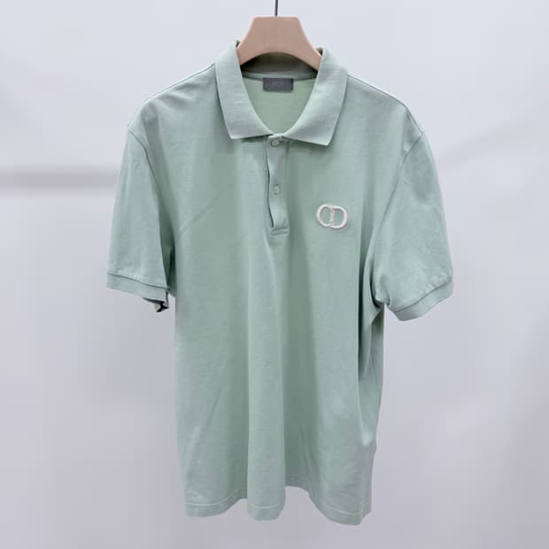 [S+급/3XL] 디올 CD 로고 아이콘 반팔 카라티 그린