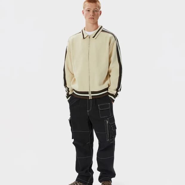 디스이즈네버뎃 Striped Zip Cardigan Ivory / L