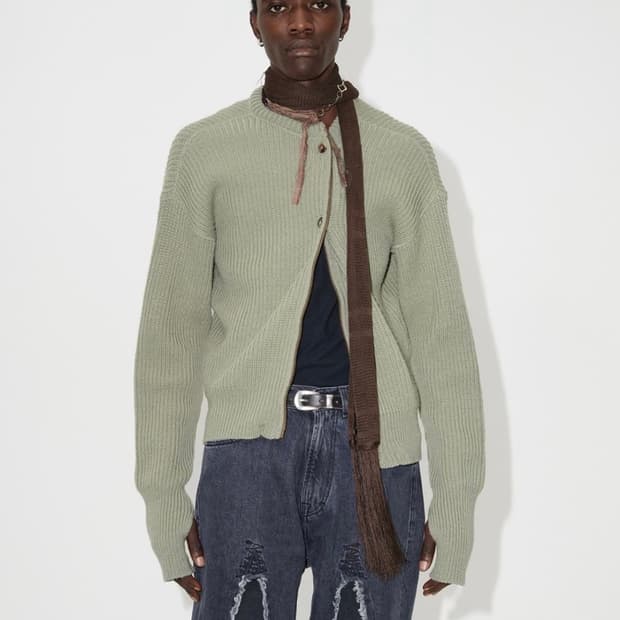 아워레가시 집업 랩 가디건 리파인드 그린 쿼티디안 울 48