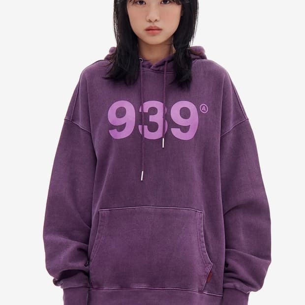 939 LOGO DYED HOOD (PURPLE) 후드 후드티