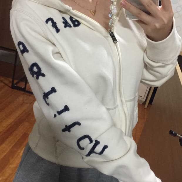 아베크롬비 팔로고 크림 후드집업