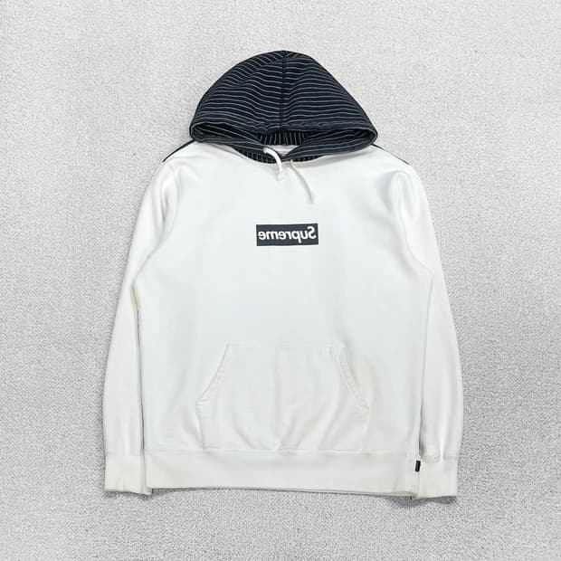 슈프림 x 꼼데가르송 헤롤드 박스 로고 후드티