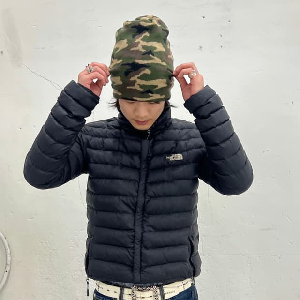 vtg camoflage long beanie
