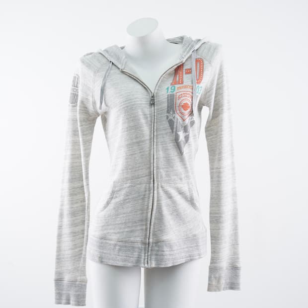 Harely Davidson 프린팅 디테일 그레이 후드집업