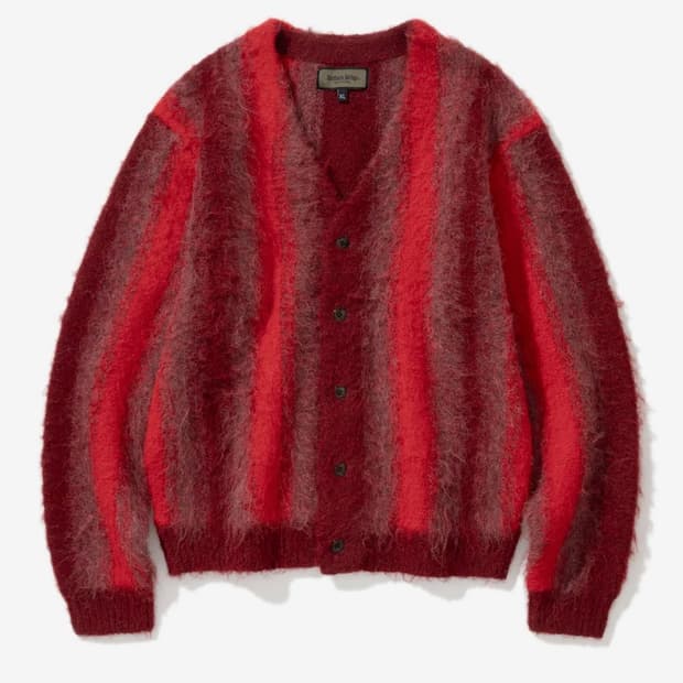 유니폼브릿지 모헤어 스트라이프 가디건