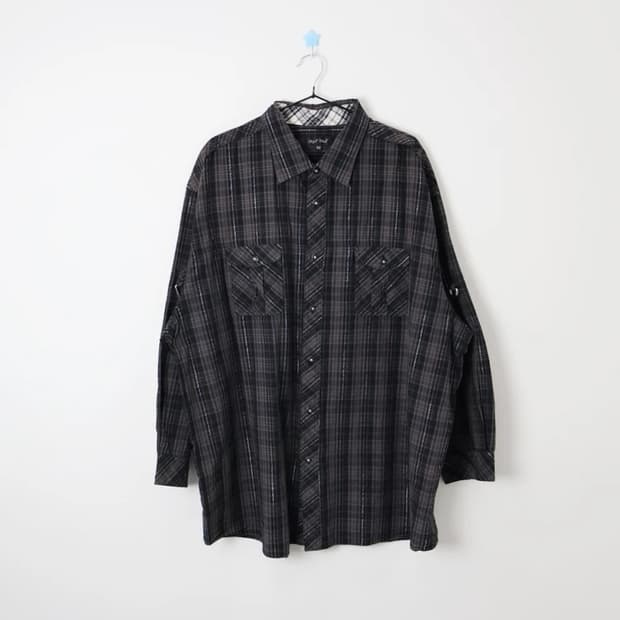 B&T Club Black Plaid Cotton Shirt