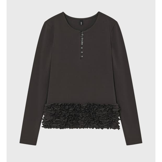 잡화룸 프릴버튼탑 FRILL BUTTON TOP