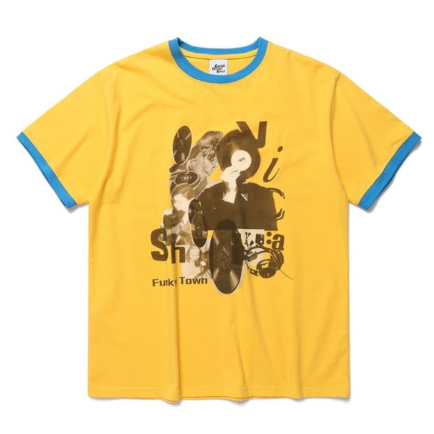 카비시 RINGER COLLAGE SS TEE YELLOW 링거 반팔 티