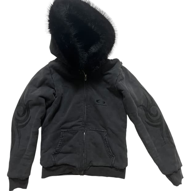 발렌시아가 Women's Black Faux Fur Sweatshirt
