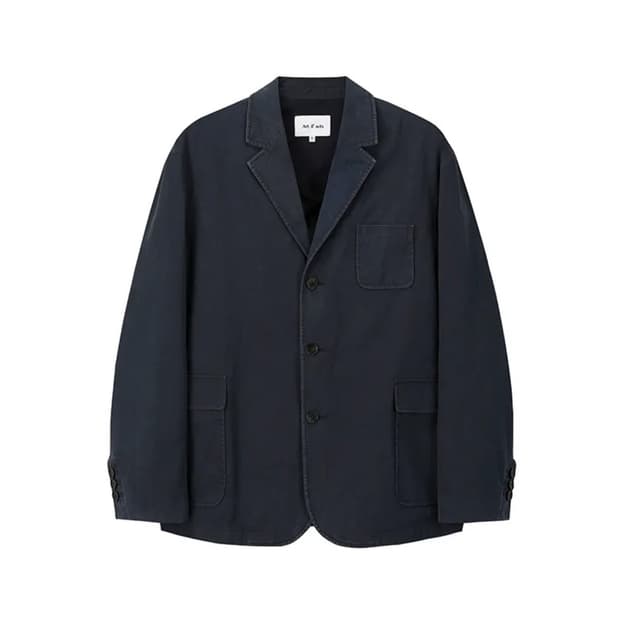 워시드 3버튼 블레이저 다크네이비