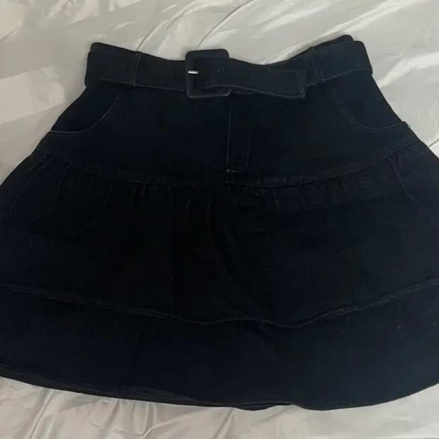 Bubbles 프릴 데님 스커트