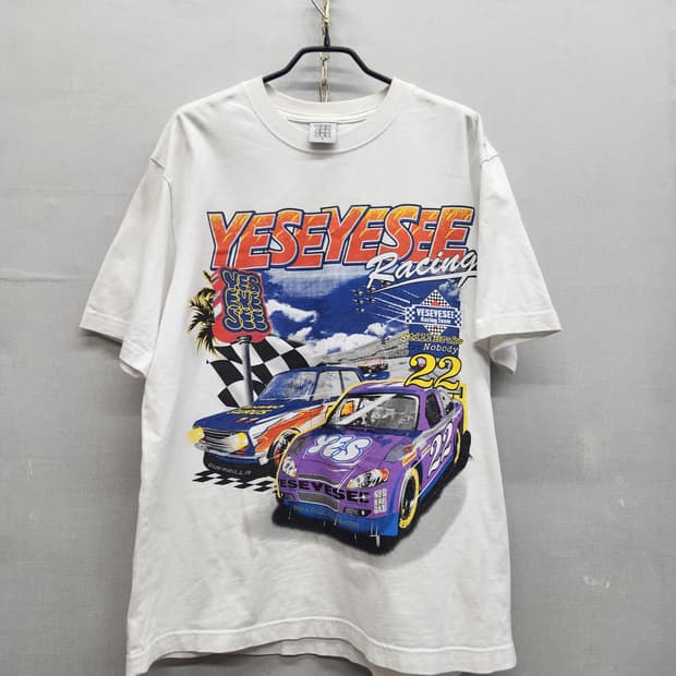 예스아이씨 빈티지 레이싱 프린팅 반팔티 M(L) 남여공용