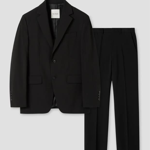 (XL/L) 넌블랭크 세인트이어 세미 오버 핏 셋업 수트 블랙