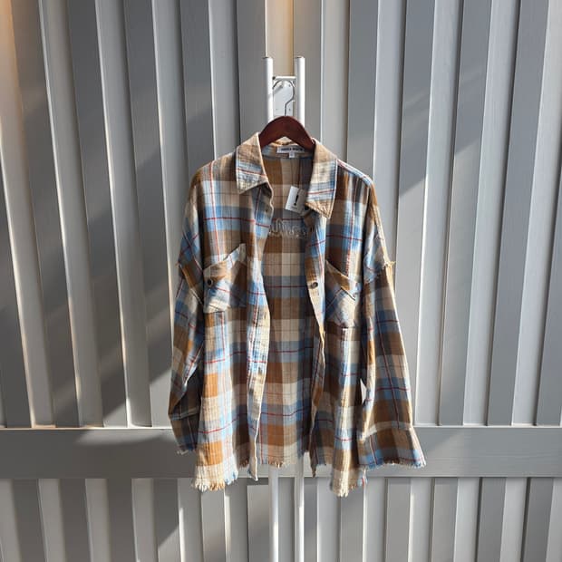 오버핏 체크셔츠 