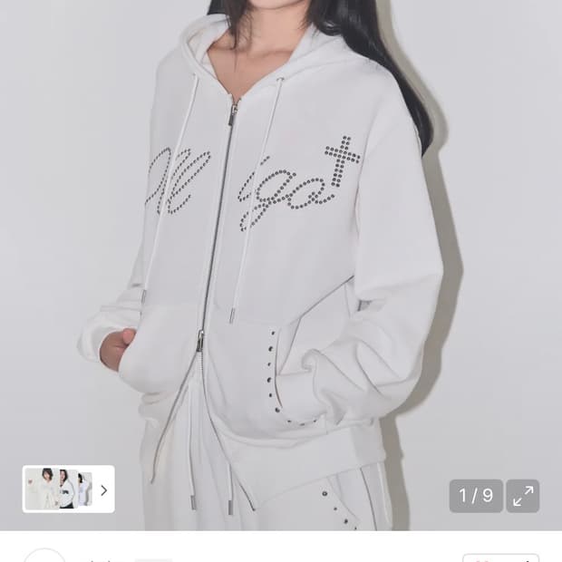 일리고 크로스 핫픽스 후드 집업 화이트