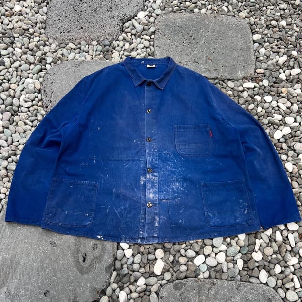 (BIG SIZE)HARD FADED WASHING HBT 헤링본워크자켓