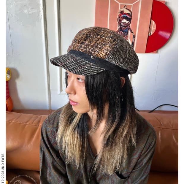 2000s renoma Paris 6-Panel Newsboy Cap