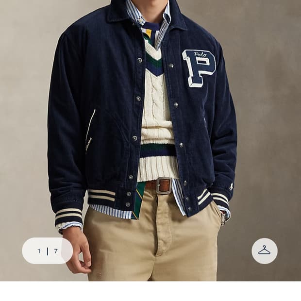 POLO 폴로 코듀로이 레터 자켓 M