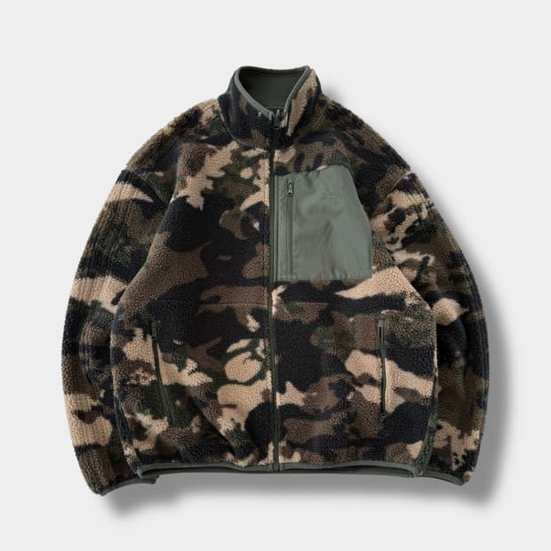 아디다스 오버핏 그래픽 카모 리버서블 양면 플리스 자켓