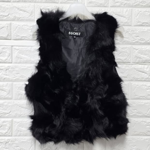 택포// 에고이스트 검정 폭스100% 퍼 베스트 S