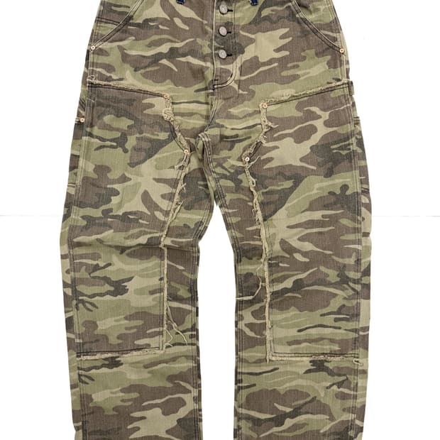 Andersson Bell 카모플라주 리워크 데님 카고 팬츠