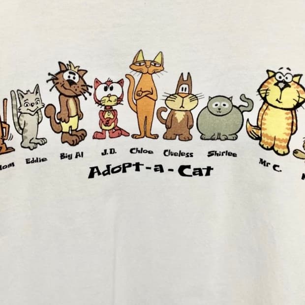 Crazy shirts 고양이 티셔츠 빈티지 아메카지 모리걸