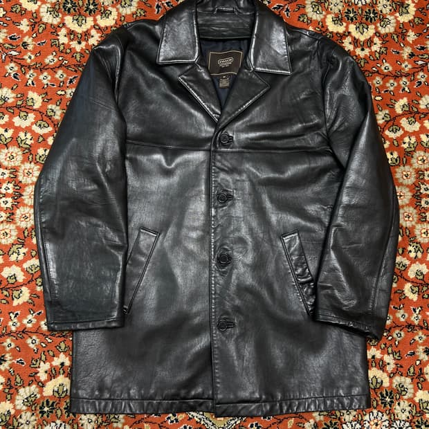 [105] COACH 코치 빈티지 리얼 레더 카코트 블랙