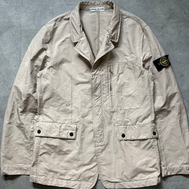 Stone-Island 스톤아일랜드 다비드-TC 베이지와펜 블레이져자켓