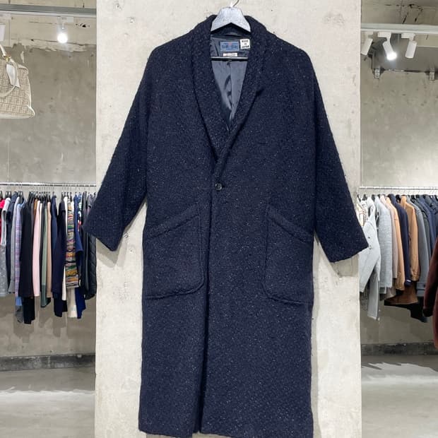 블루 블루 재팬 다크 네이비 인디고 울 코트