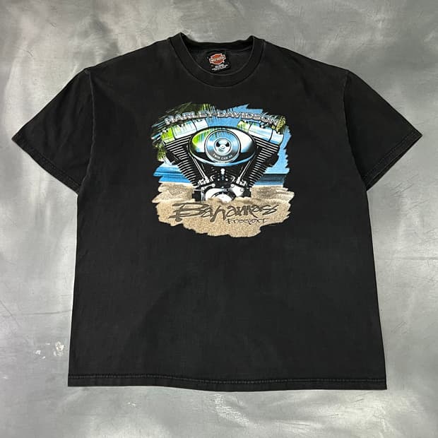  USA 90s 할리데이비슨 트윈캠 프린팅 반팔티 y15706