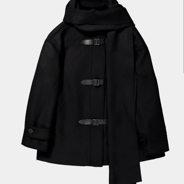 생긴스튜디오 머플러 코트 블랙