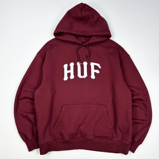 HUF 허프 빅로고 후드티 버건디 XL