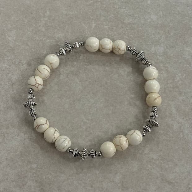 산호석 실버 포인트 팔찌