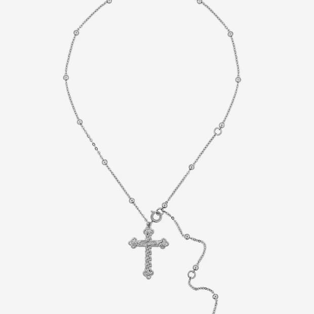센티멍 목걸이 (실버) NO.473 KNOT CROSS NECKLACE