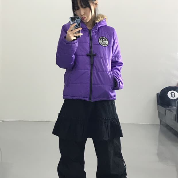 Jpn Kitsch Purple Puffer Jackets