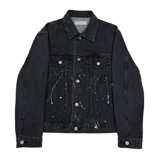 토니웩 페인팅 데님 자켓 블랙 워싱 M