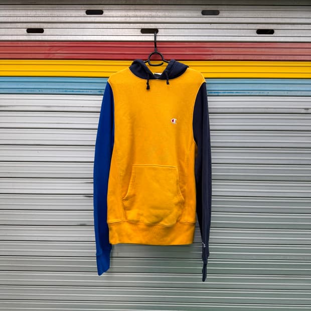 챔피온 리버스 위브 컬러블록 후드티