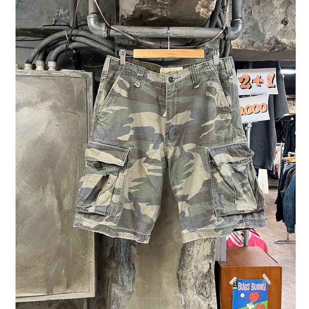 빈티지 HCO 카모 카고 하프 팬츠 32 #csz4142