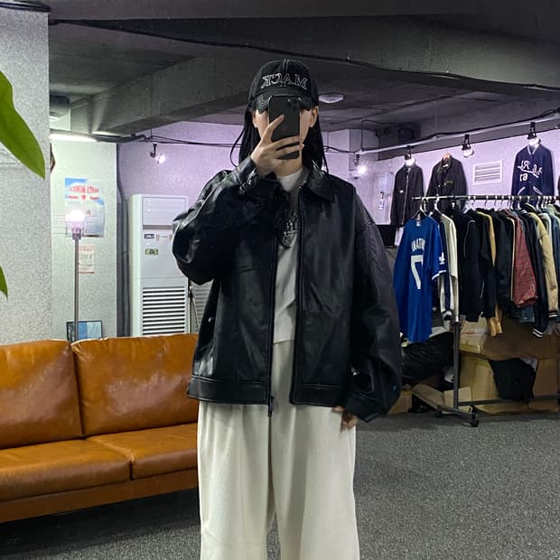 라퍼지스토어 블랙 레더 자켓 B3061