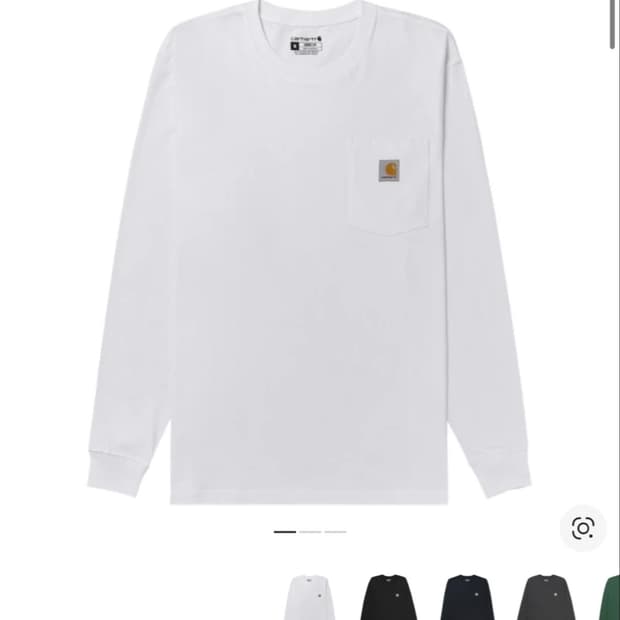 (새상품) 칼하트 긴팔 포켓 티셔츠 흰색 XL