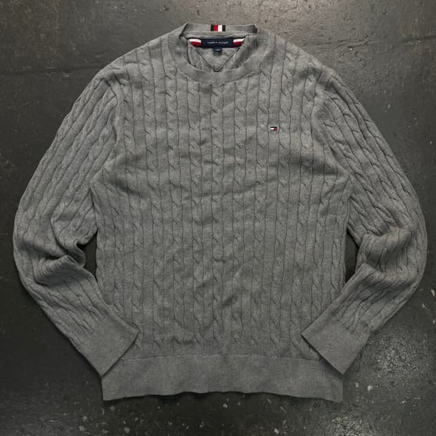 95 타미힐피거 꽈배기 니트