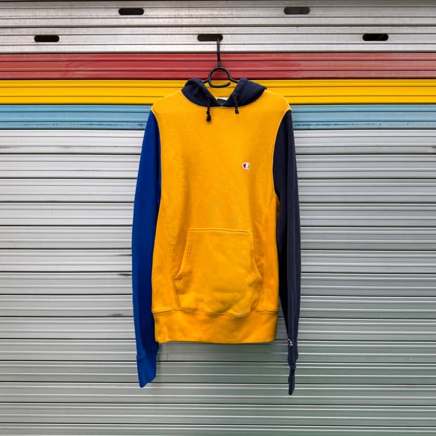 챔피온 리버스위브 컬러블록 후드티