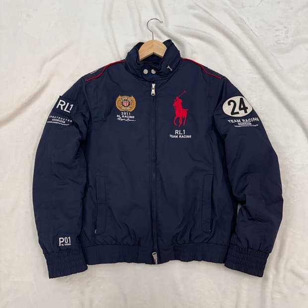 (M)폴로랄프로렌 빅포니 USA 성조기 레이싱 봄버 자켓